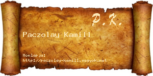 Paczolay Kamill névjegykártya
